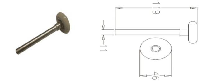 Hovedbilde Ø46mm Trinse m/ bolt - lukket